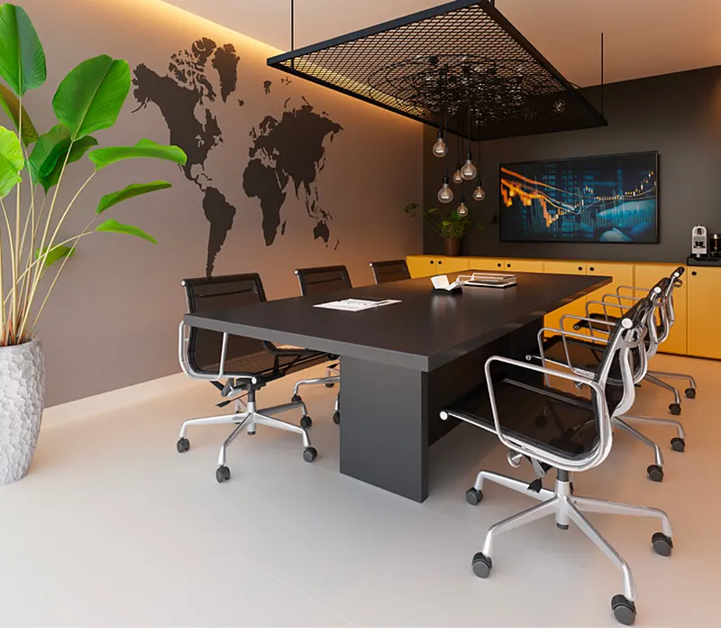 Sala de reunião do office do Estação Botafogo Residencial