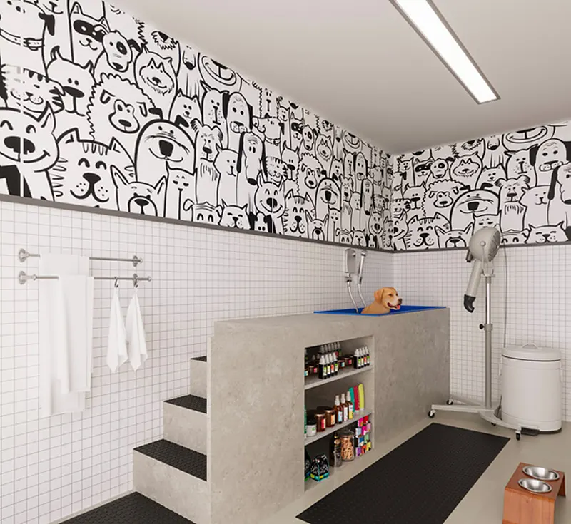 Pet care do Estação Botafogo Residencial com banheira para cães